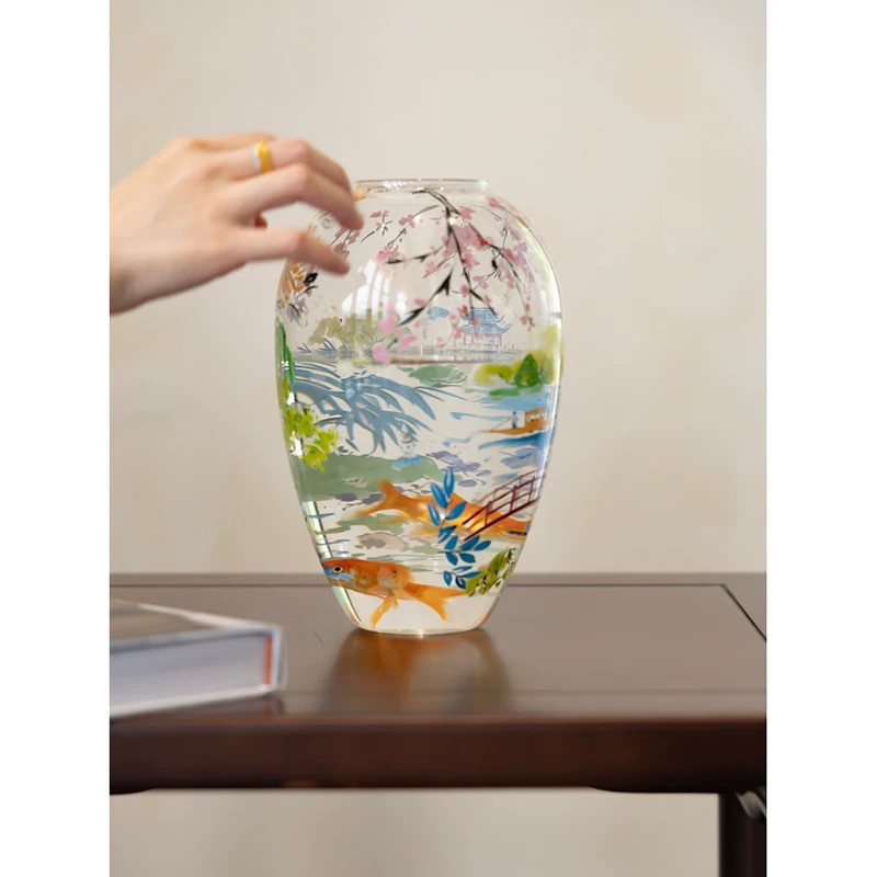 桜春水彩ガラスの花瓶 5,440円