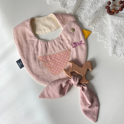 うさ耳スタイ ブルー リバーシブル スタイ・よだれかけ Koco sia