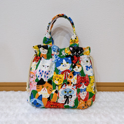 有松絞り/コロンとした/トートバッグ/ハンドメイド/グリーン