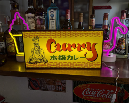 【オーダー無料】カレー インド 料理人 スパイス 看板 置物 雑貨 ライトBOX 15abfeec0856b3b518d09e1adc3cf2