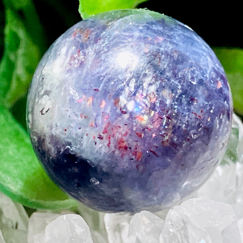 高品質 ブラットショットアイオライトスフィアNo.1905 ブラッドショット アイオライト / mini スフィア【φ3.8cm