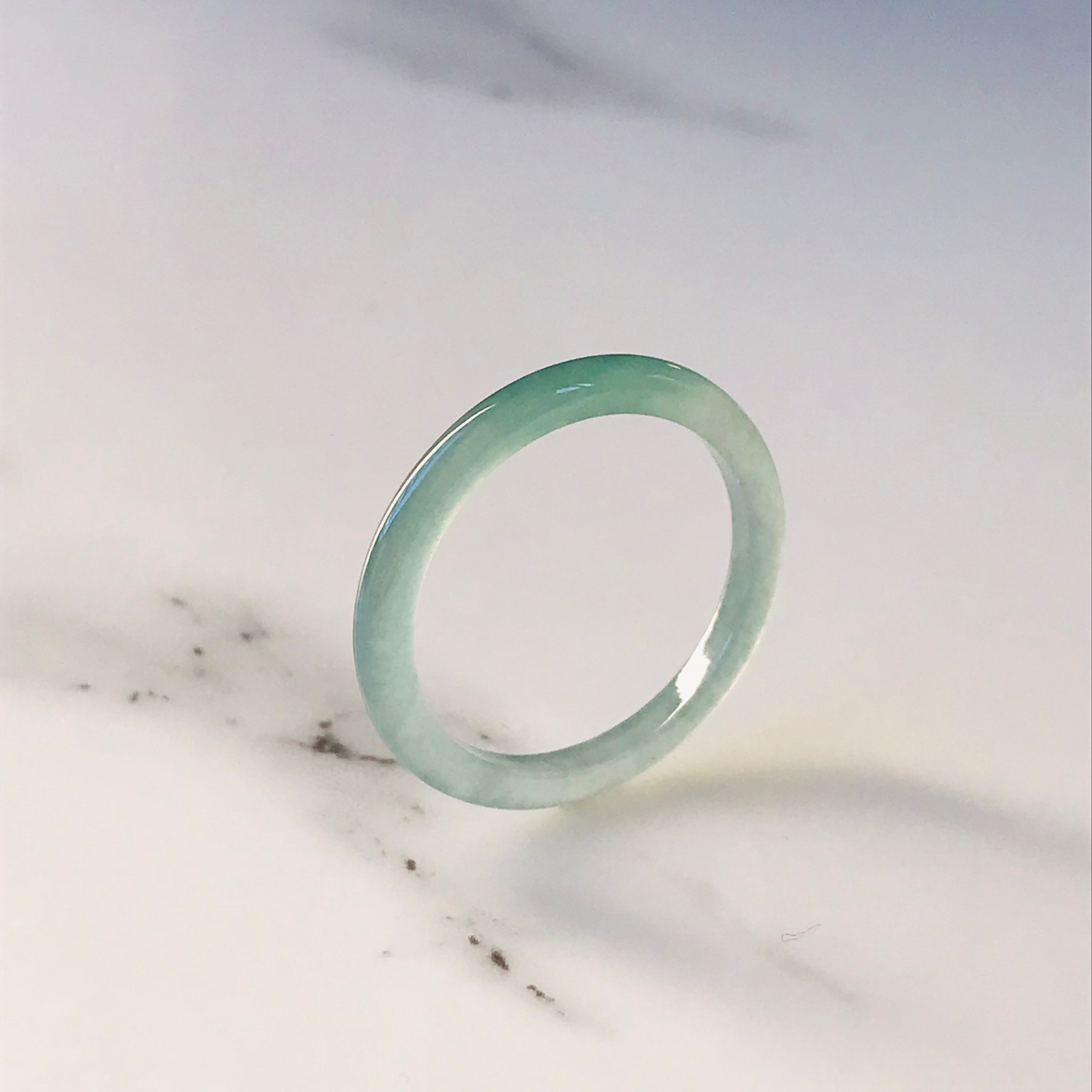 [R50-070］ ジェイド　JADE ヒスイ　本翡翠　くりぬき　リング　天然石　一点物　グアテマラ産　15号　指輪