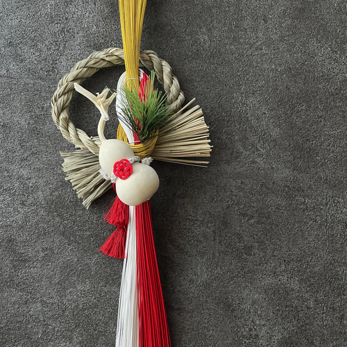 Yoomin★大王松の大きめしめ縄飾り＆赤いタッセルのしめ縄飾り Yoomin☆大王松の大きめしめ縄飾り＆赤いタッセルのしめ縄飾り 招福鶴