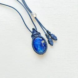 ネパールカイヤナイト・マクラメペンダントcutov ネックレス