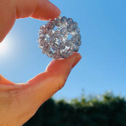 シルバーフラッシュ水晶(クラック入り) 4mm 神聖幾何学フラーレン