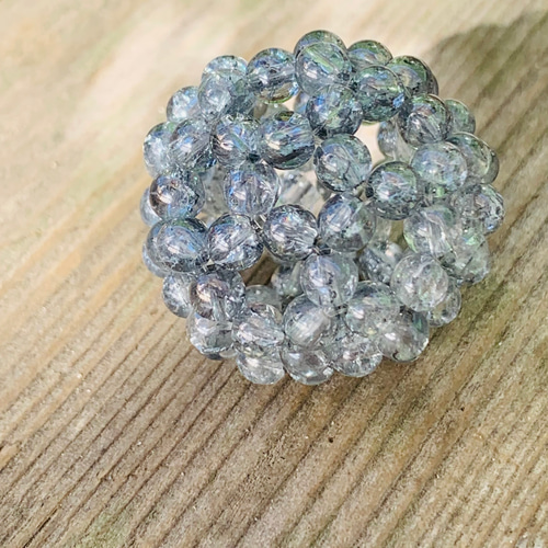 シルバーフラッシュ水晶(クラック入り) 4mm 神聖幾何学フラーレン