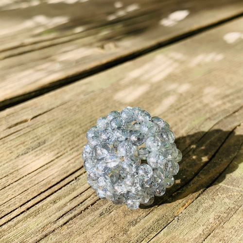 シルバーフラッシュ水晶(クラック入り) 4mm 神聖幾何学フラーレン