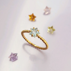 【数量限定】スターカット天然石のプチプチシュガーリング 1枚目の画像