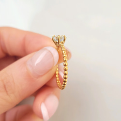 【数量限定】スターカット天然石のプチプチシュガーリング 5枚目の画像