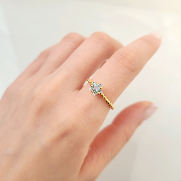 【数量限定】スターカット天然石のプチプチシュガーリング 3枚目の画像