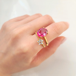 【数量限定】スターカット天然石のプチプチシュガーリング 8枚目の画像