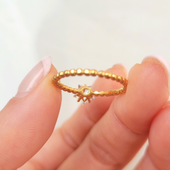 【数量限定】スターカット天然石のプチプチシュガーリング 6枚目の画像