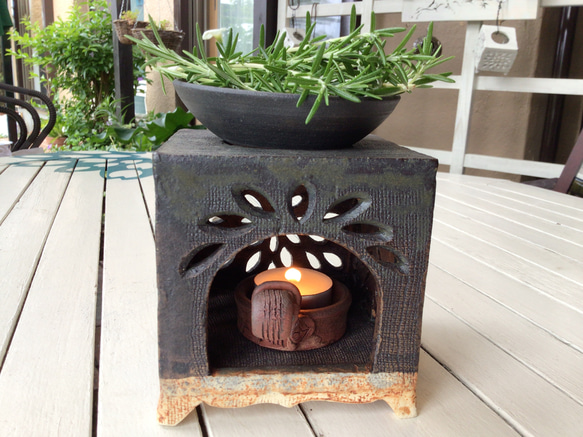 黒マット地の茶香炉 6枚目の画像