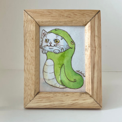 猫のちっちゃな原画 猫に蛸 03 イラスト クワハラシホコ 通販