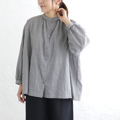 美品 ブラミンクP C B/GATH STD バンドカラーリボンギャザーブラウス UNITED ARROWS（ユナイテッドアローズ）の「〈 BLAMINK（ブラミンク