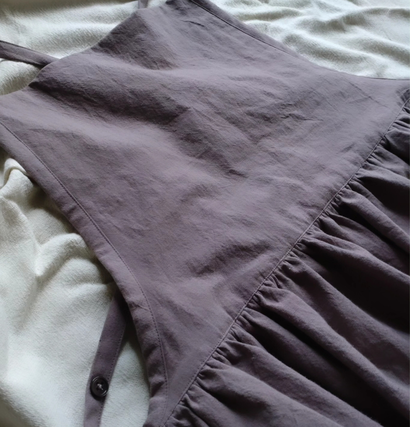 コットンリネン☆ギャザーエプロン