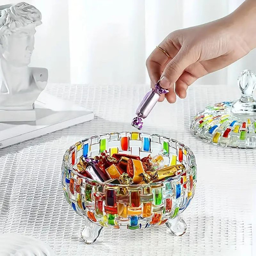 入れ物　器　置物 インテリア雑貨 キャンディージャー 収納ボックス ガラス製 蓋付き