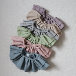 【送料無料】まんまるふりふりスタイ 二段フリルのまんまるスタイ【 Paint circle &pale gray】 出産祝