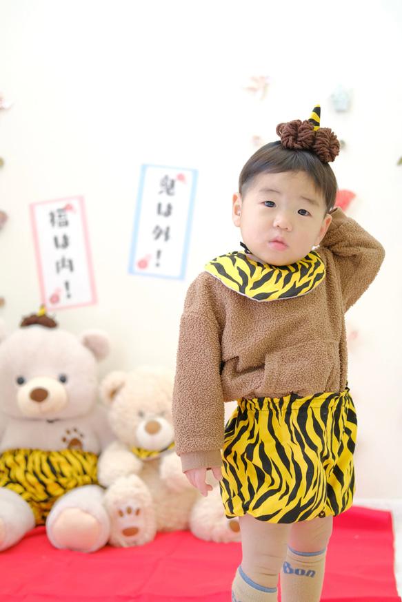 接着剤不使用の安心できる【節分】おにのツノ おにのパンツ おにのベア