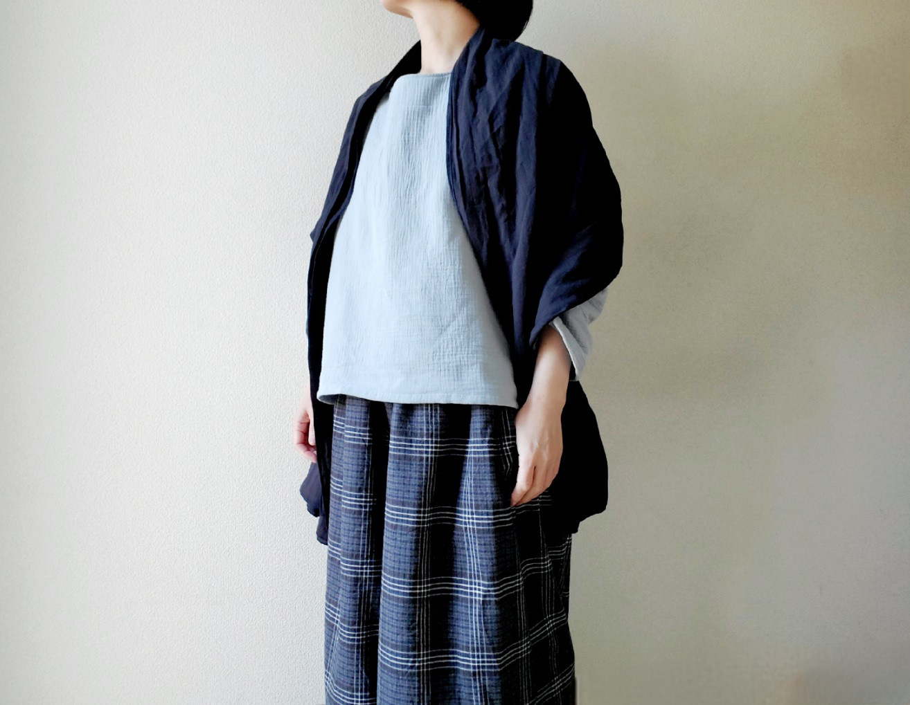 着回せる三点セット♡プルオーバー+ギャザーパンツ+大判ストール　肌触りのよいcotton100 %　送料無料福袋