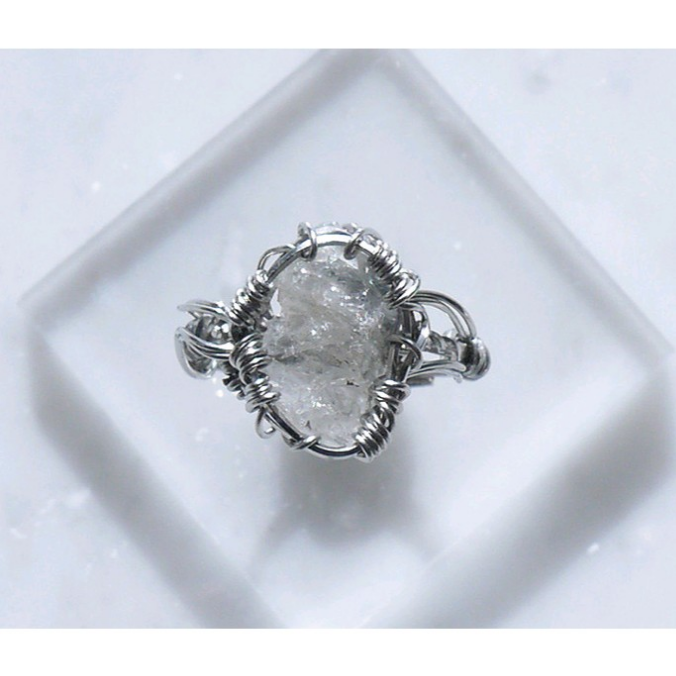 ロシア産 フェナカイト リング 証明書付き サージカルステンレスワイヤー