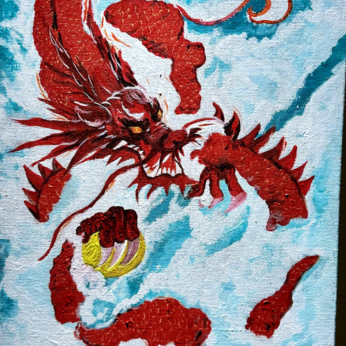 原画no.92赤龍御守 絵画 ケンちゃんの天然石工房 通販 18690799