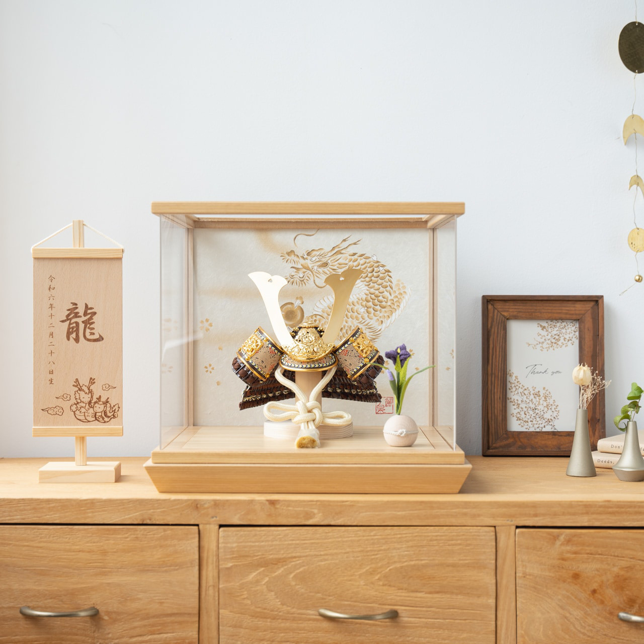 ことの兜（5R-0152）（りく）手描龍（中ケース）｜コンパクトな五月人形｜節句兜｜コンパクト｜おしゃれ｜インテリア