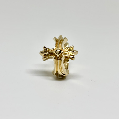 solis cross》K18クロスフープピアス｜18金・クロスピアス・鏡面仕上げ