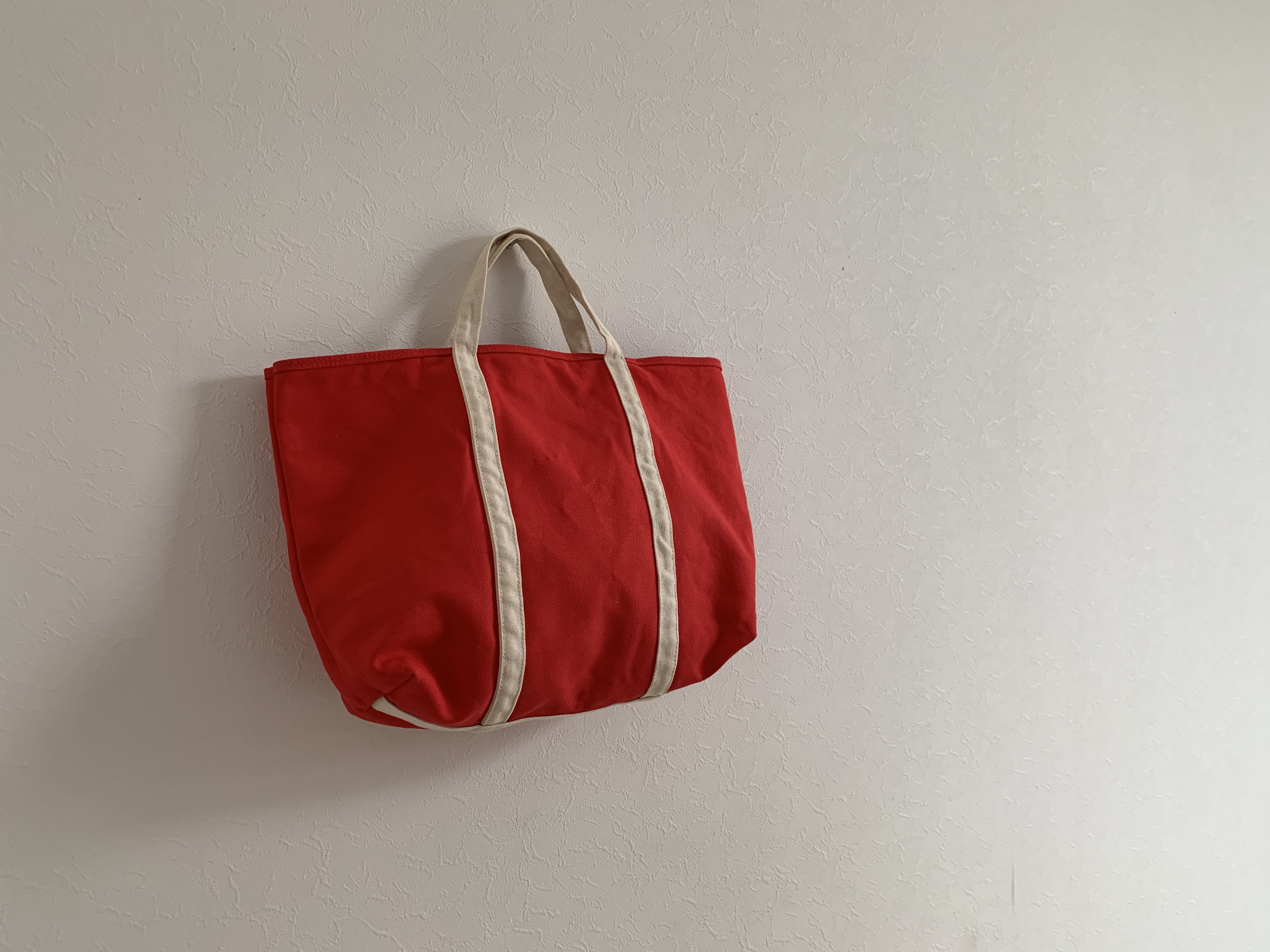 【A4対応】帆布　BASIC TOTE ( M )　トマトレッド×生成り