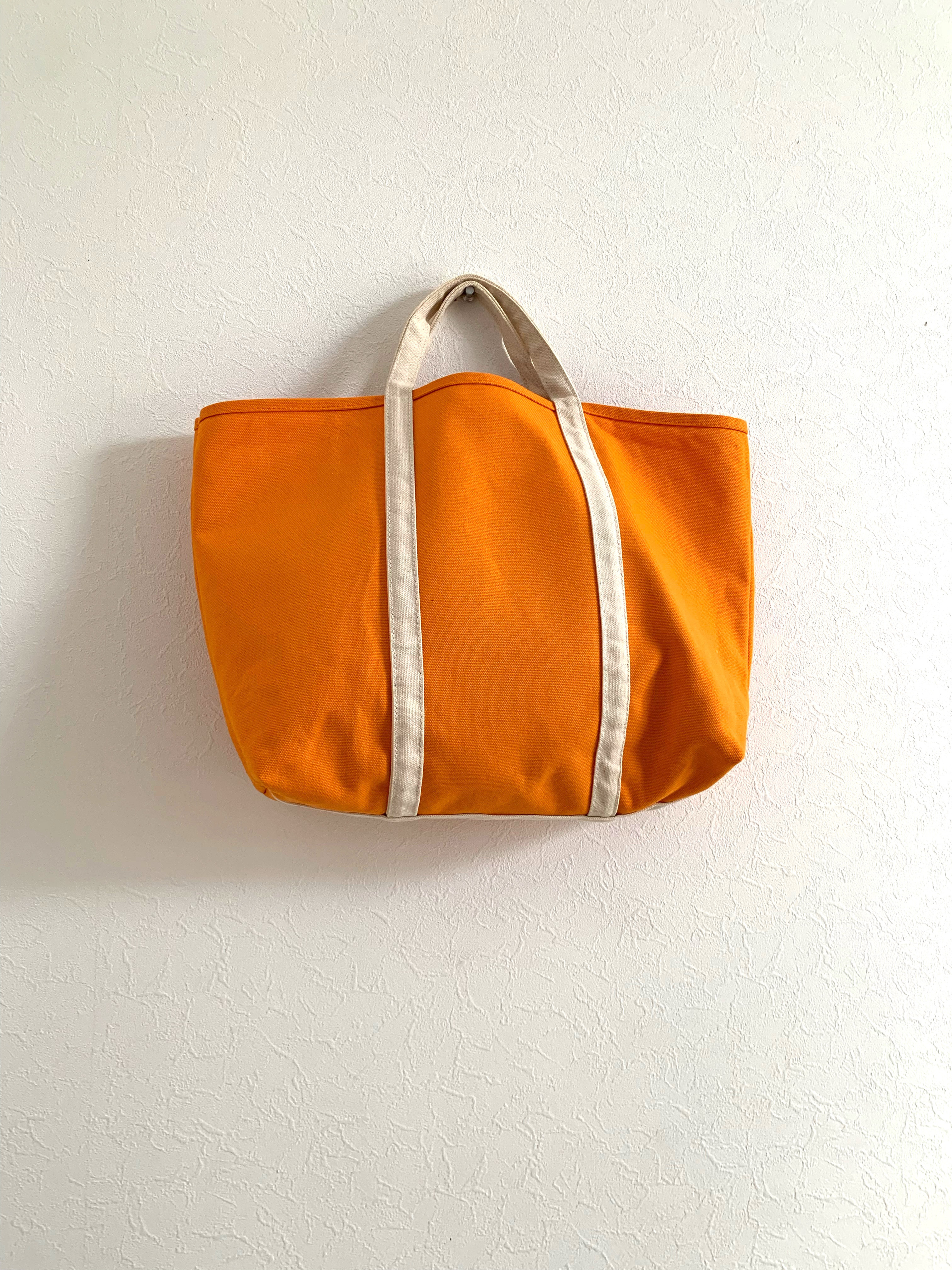 【A4対応】帆布　BASIC TOTE ( M )　みかん×生成り