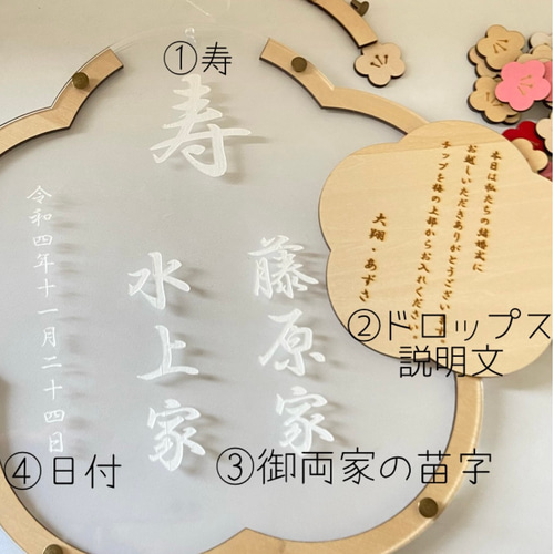 オーダーメイド ハートドロップス ウェディング　ウェルカムボード ウェディングドロップス ハートドロップス 名入れ 名前 日付