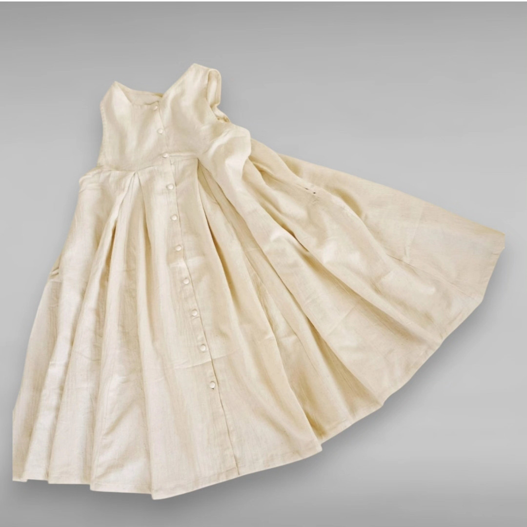 くるみボタン・ジャンスカ(普通丈)ヘンプコットン・ナチュラルカラー 15,400円