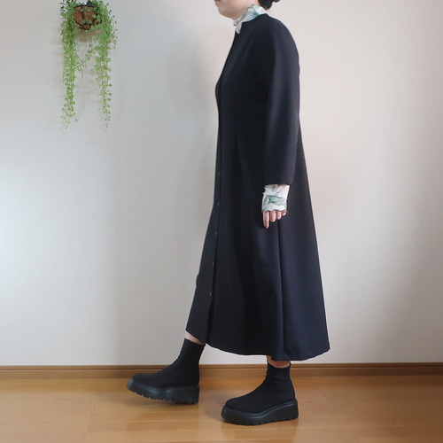 大人気❤️おしゃれボタン付きゆったりオーバーサイズコート冬用袖可愛い ラスト①【洗える】軽くて暖かい♡普段着～フォーマルまで活躍♡お袖