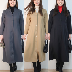 シワ無し もう一つのフォーマルに ゆったり細見え 前開き ボトルネック