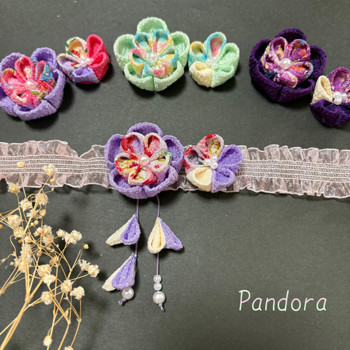 ちりめんつまみ細工 ベビーヘアバンド 雑貨・その他 Pandora 通販