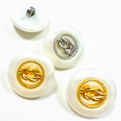 アンティーク　ゴールド　シルバーボタン　ロゴ風釦　 3枚目の画像