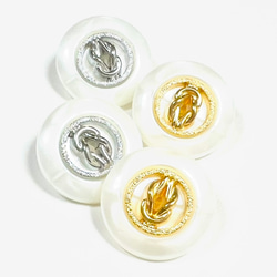 アンティーク　ゴールド　シルバーボタン　ロゴ風釦　 4枚目の画像