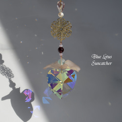 ボルドー40㎜ハート✩.*˚SWAROVSKI置き型サンキャッチャー ボルドー40