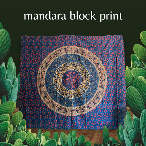 【タスペトリー】インド布　ハンドメイド ハンドメイドの壁掛けコットンの伝統的なインドの織物