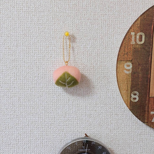 ピンクが可愛い桜餅・道明寺 羊毛フェルト 羊毛フェルト もも 通販