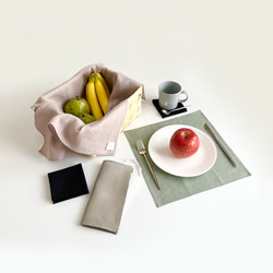 【数量限定】ハンカチ_リネン100%_選べるサイズ［SS］［S］［M］［L］［LL］& 選べるカラー5色 7枚目の画像