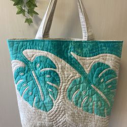 モンステラのトートバッグ＊ハワイアンキルト＊ トートバッグ