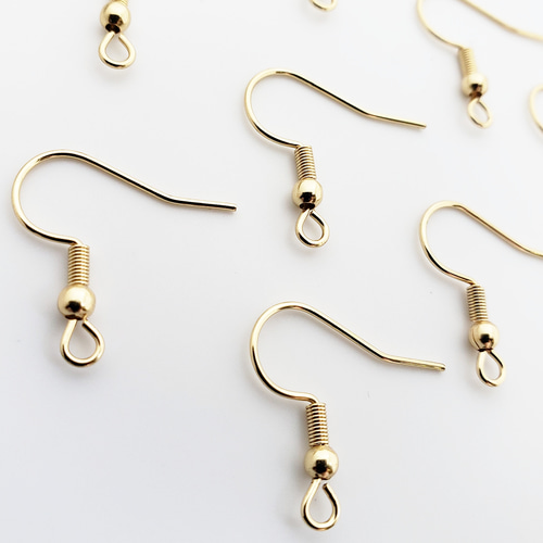 10ペア（20個） フックピアス 304ステンレス 18KGP 本金メッキ ピアス