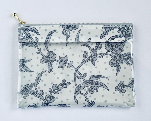 オーダー品　リバティ×半クリア ラミネートポーチ PVCクリアポーチ＊リバティ ラミネート＊アレキサンダー・マーブル