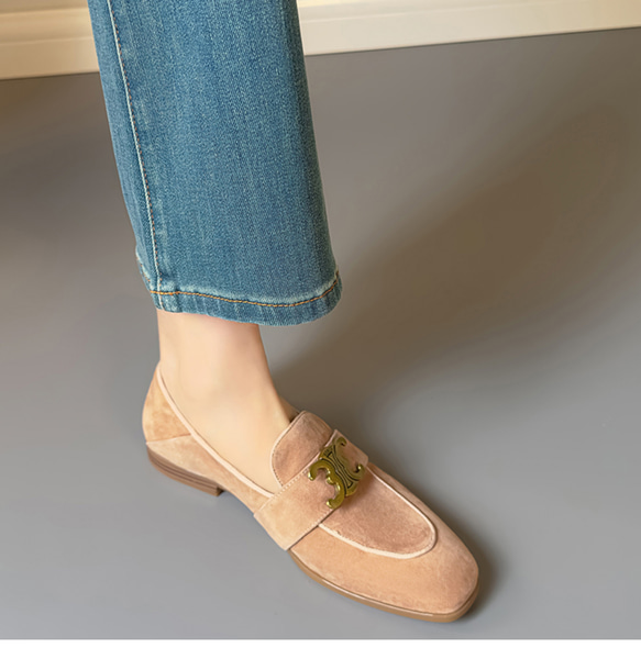 ローファー スエード 本革 レディース 歩きやすい 疲れない 履きやすい ローカット シンプル おしゃれ 可愛い ネイビ 7枚目の画像