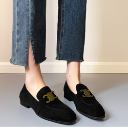 ローファー スエード 本革 レディース 歩きやすい 疲れない 履きやすい ローカット シンプル おしゃれ 可愛い ネイビ 10枚目の画像