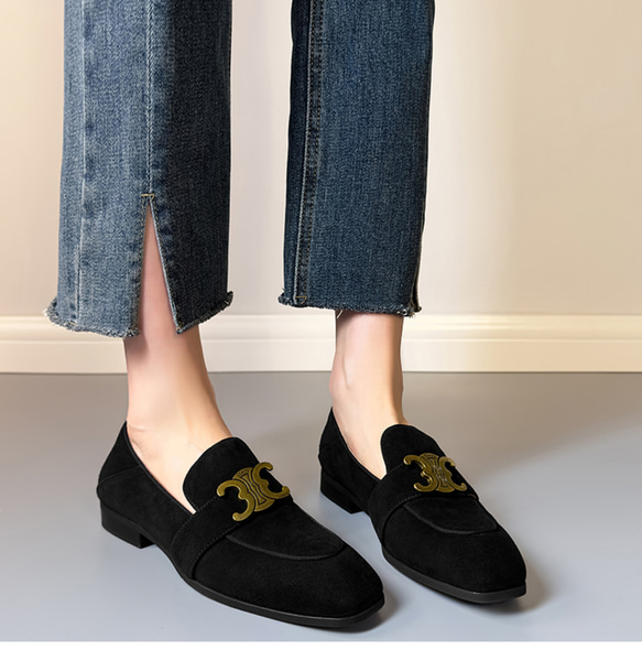 ローファー スエード 本革 レディース 歩きやすい 疲れない 履きやすい ローカット シンプル おしゃれ 可愛い ネイビ 10枚目の画像