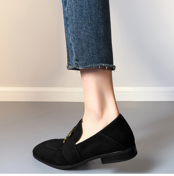 ローファー スエード 本革 レディース 歩きやすい 疲れない 履きやすい ローカット シンプル おしゃれ 可愛い ネイビ 11枚目の画像