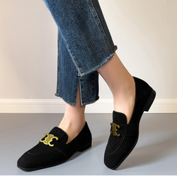 ローファー スエード 本革 レディース 歩きやすい 疲れない 履きやすい ローカット シンプル おしゃれ 可愛い ネイビ 8枚目の画像