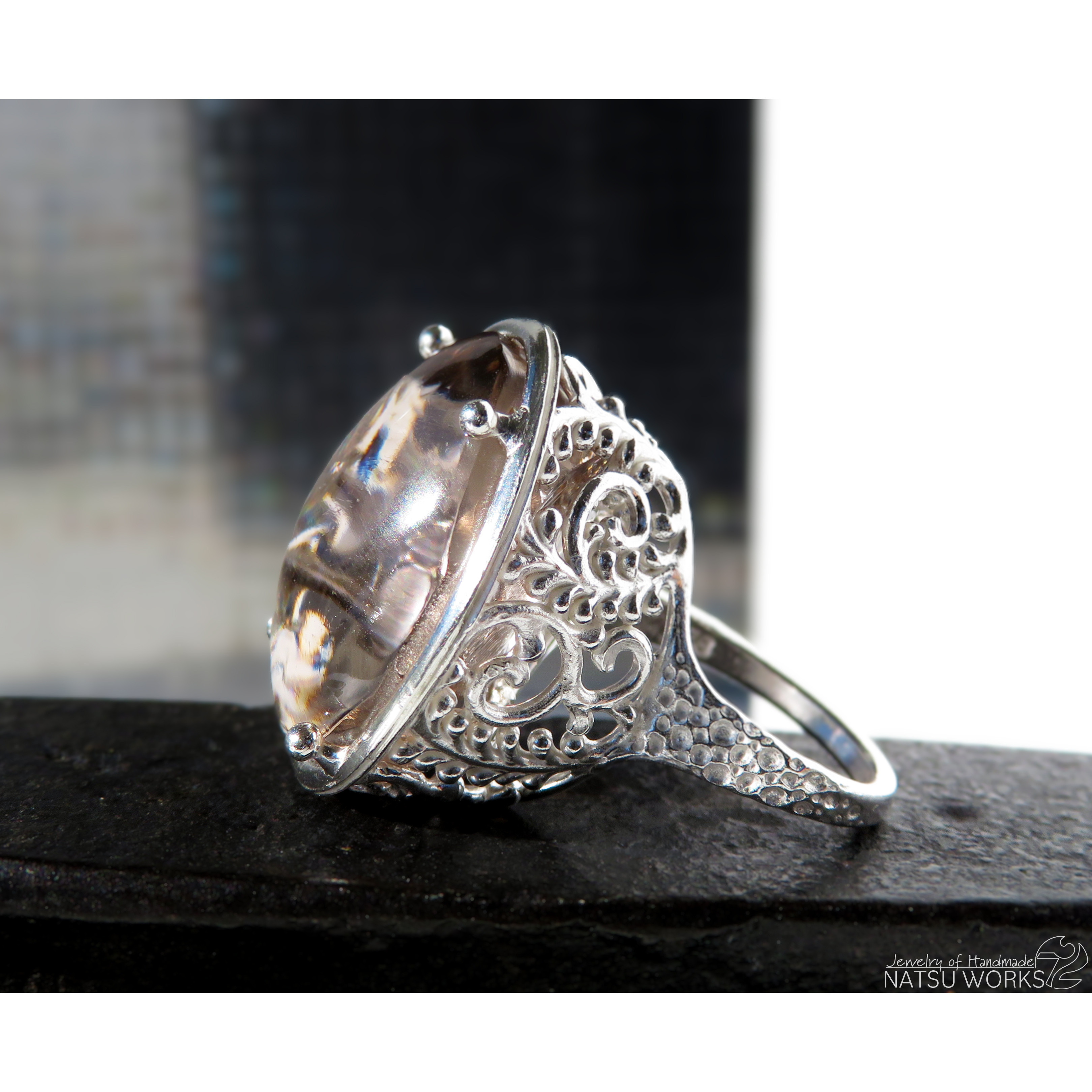 スモーキークォーツ リング / crushed Smoky Quartz Ring